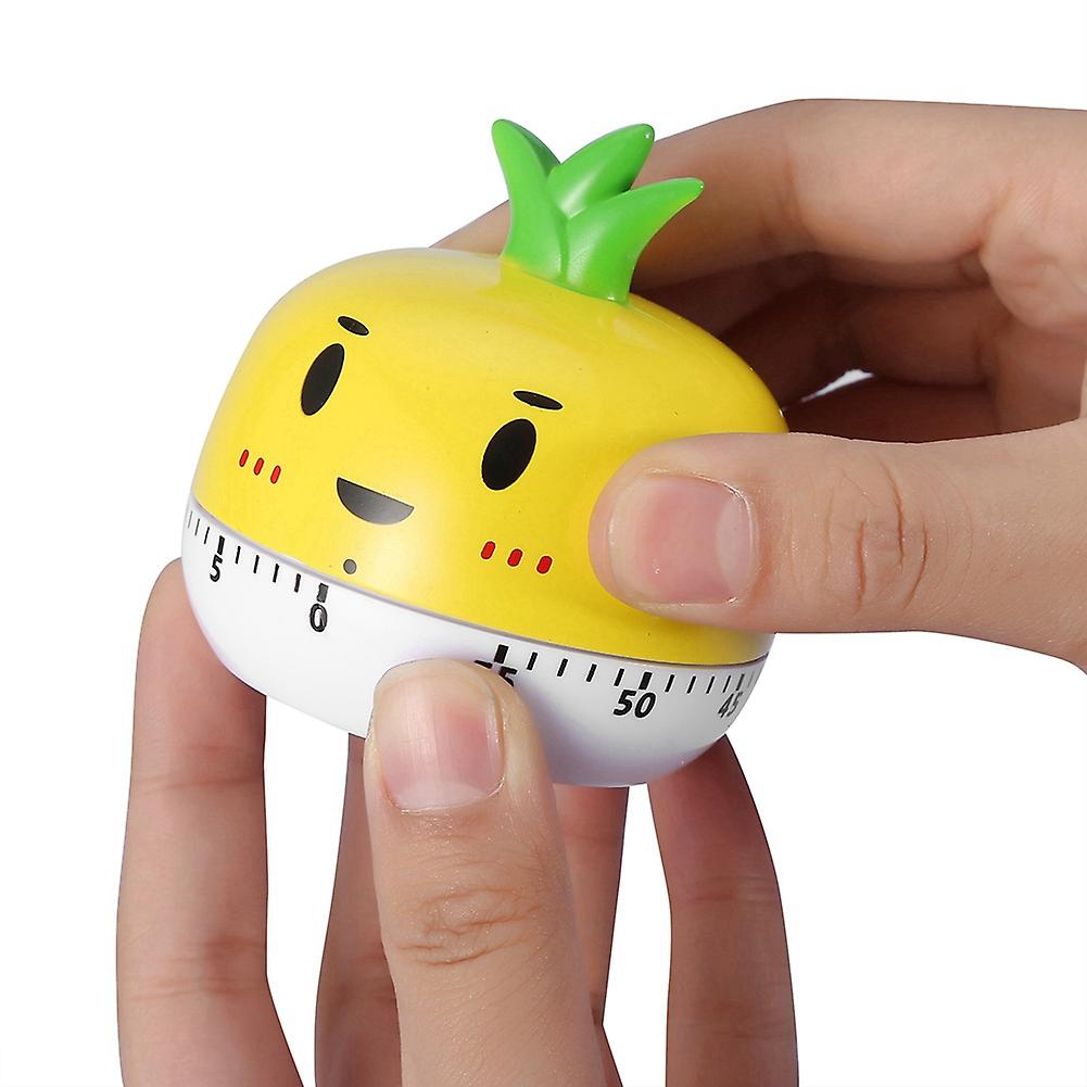 Mechanical Kitchen Timer 6.5cm Yellow Vegetable Shape, 60 Min