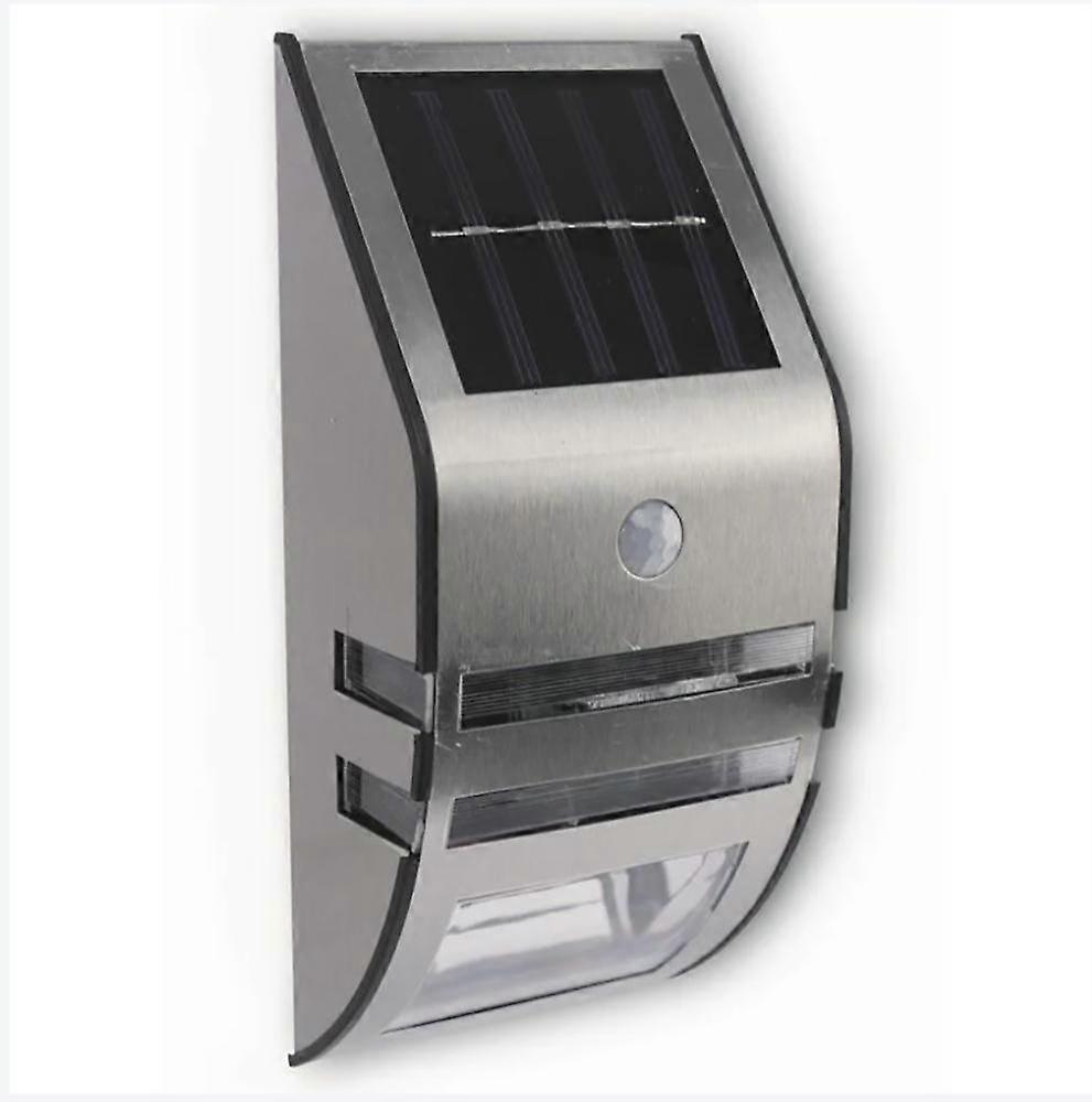 Solar LED wall light, stainless steel