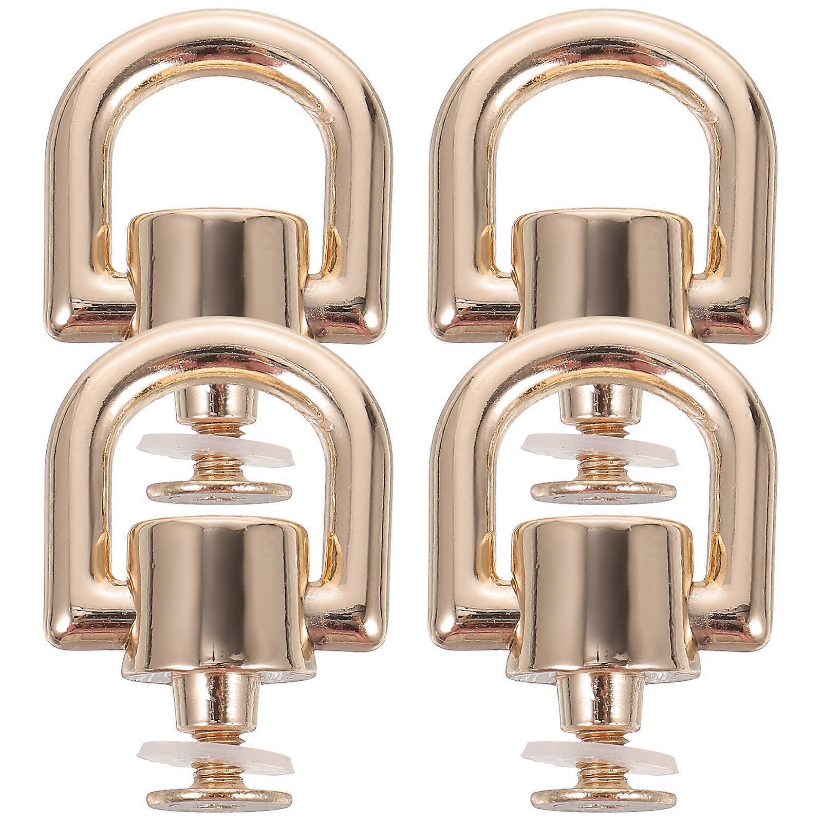 4Pcs Rotatable Rivet Stud D Rings Multi-function D Rings Rotating Backpack Purse Accessories