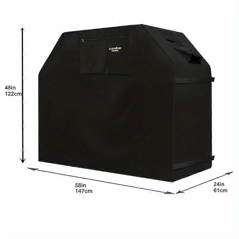 58インチヘビーデューティー防水バーベキューグリルカバープラス収納バッグ-プレミアム600Dポリエステルバーナーガスグリルカバー、バックルクロージャー、UV、ほこり、水