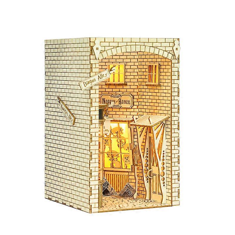Diy Miniaturowy Dom Book Nook Kit Dollhouse With Light Butterfly Eternal Bookstore Bookshelf Insert 3d Bookend Toy Gifts