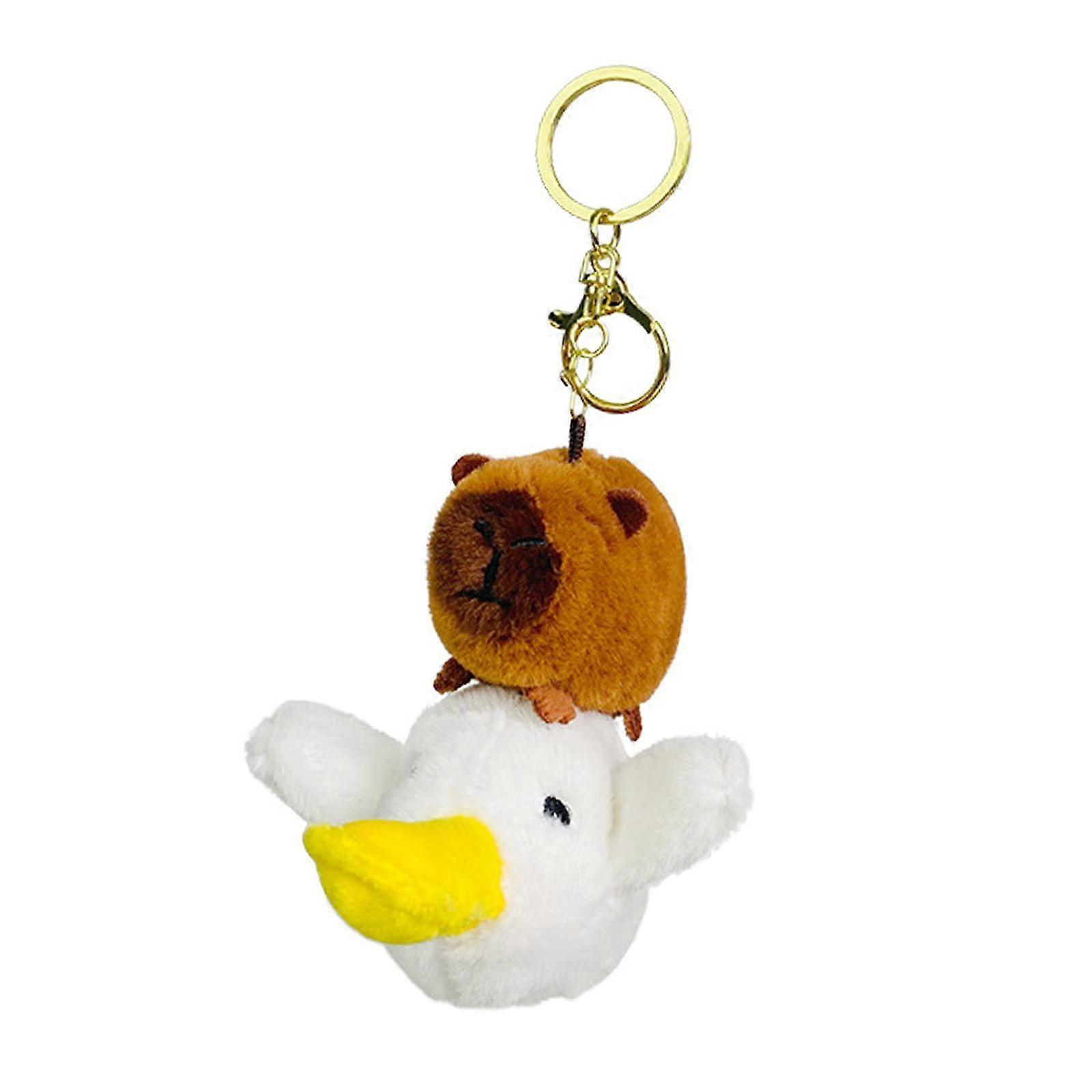 Capybara Plush Keychain Soft Keyring Charm for Children Adults Hoilday Gifts Style A