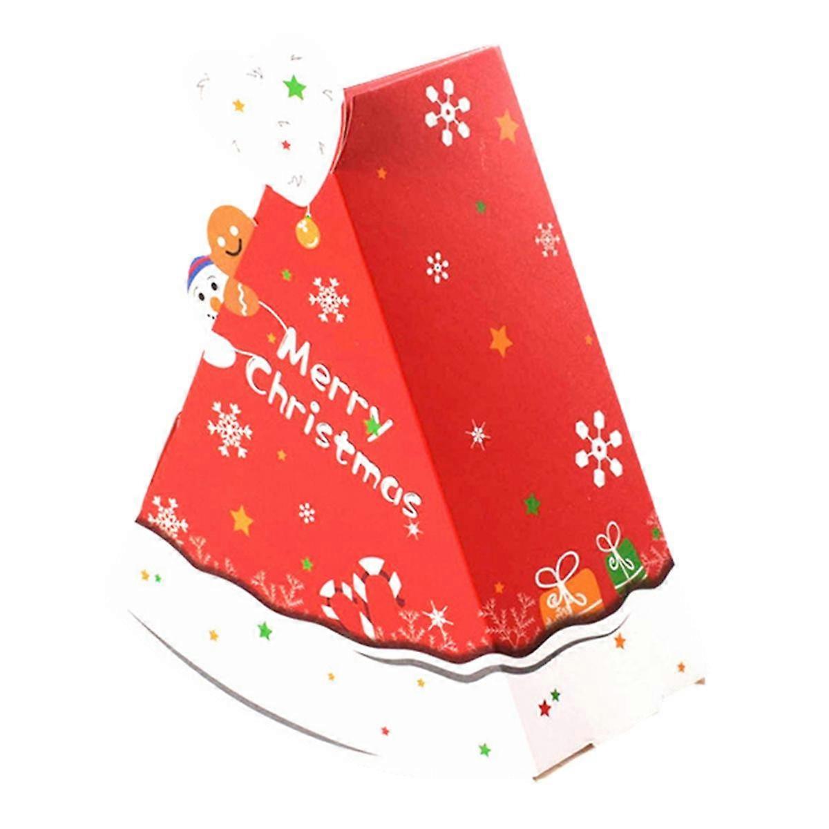 Christmas Tree Shape Candy Box DIY Biscuit Snack Baking Packaging Box Children'S Gift Red