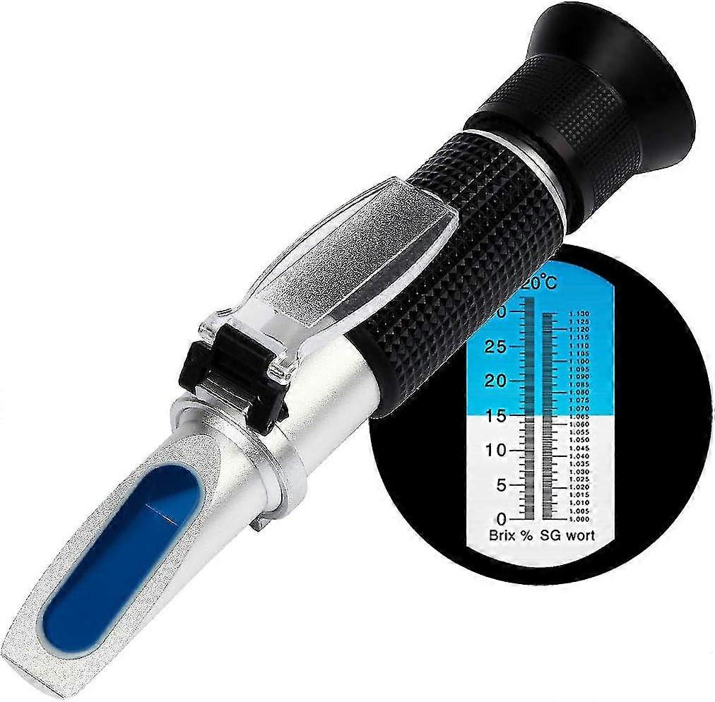 Beer Wort Refractometer, Brix/Specific Gravity Refractometer with ATC for Brewing Beer, Dual Scale (Specific Gravity 1,000-1,130 and Brix 0-32%)