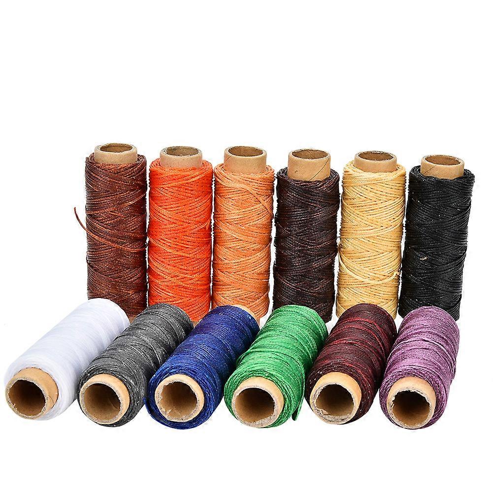 12 Colors 50 Meters/Roll 150D Leather Crafts Sewing Thread Hand Stitching Waxed Thread