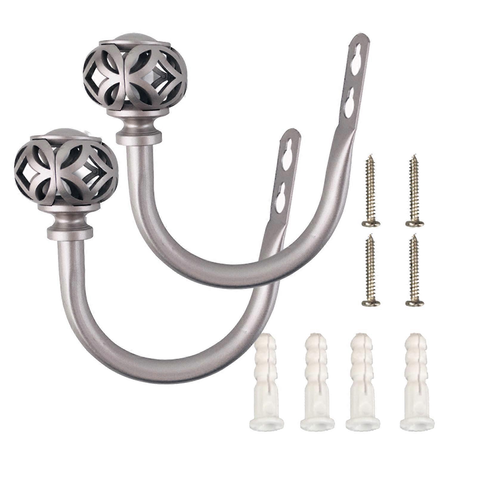 2 Pcs Curtain Holdback Lantern Metal U-Shaped Hooks Retro Curtain Tiebacks