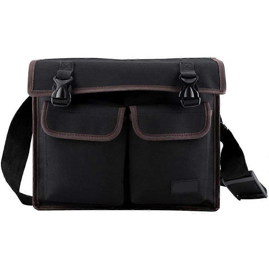 Oxford Cloth Storage Tools Bag with Adjustable Shoulder Strap and Handle Strap (Black)