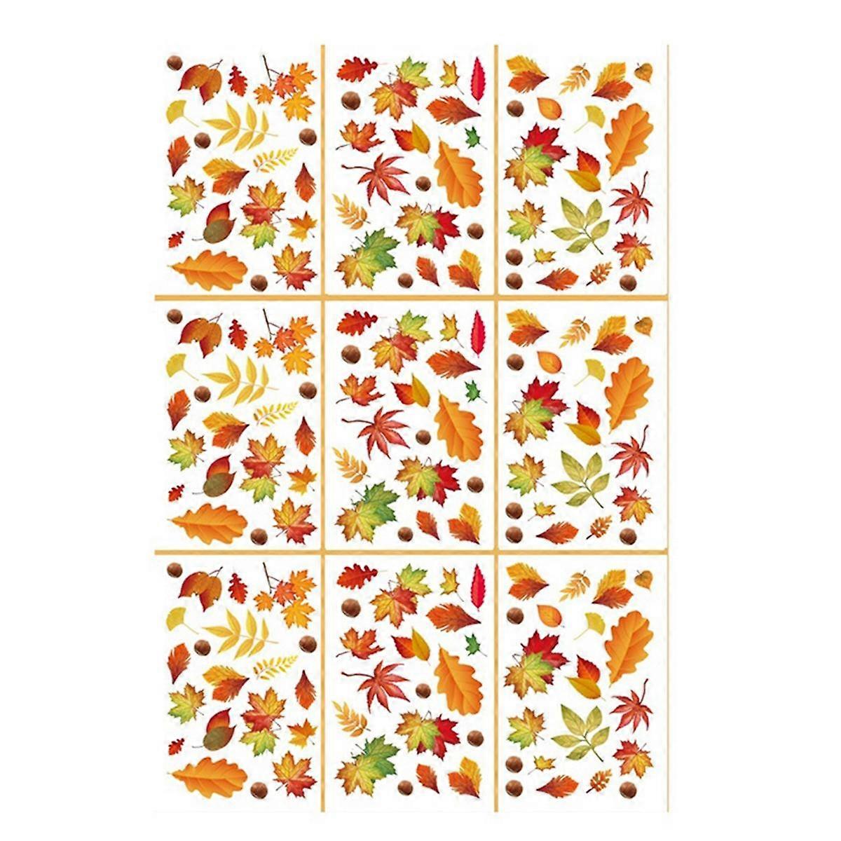 Fall Window Clings, 9 Sheet Autumn Window Clings for Glass Autumn Window Stickers Fall Window Stickers Thanksgiving