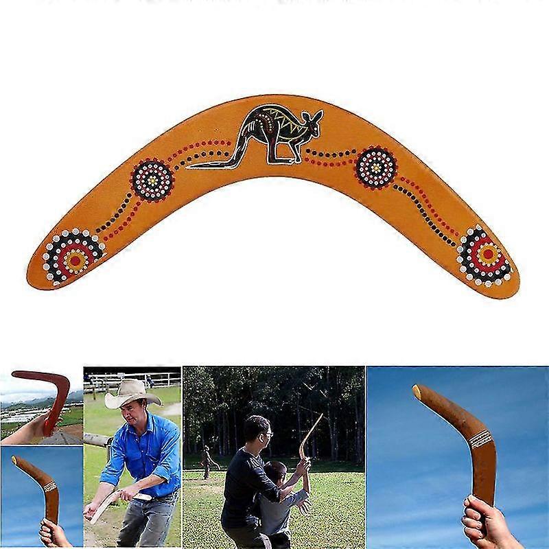 V字型ブーメランフライングディスク木製カンガルーパターンスローキャッチアウトドアゲーム