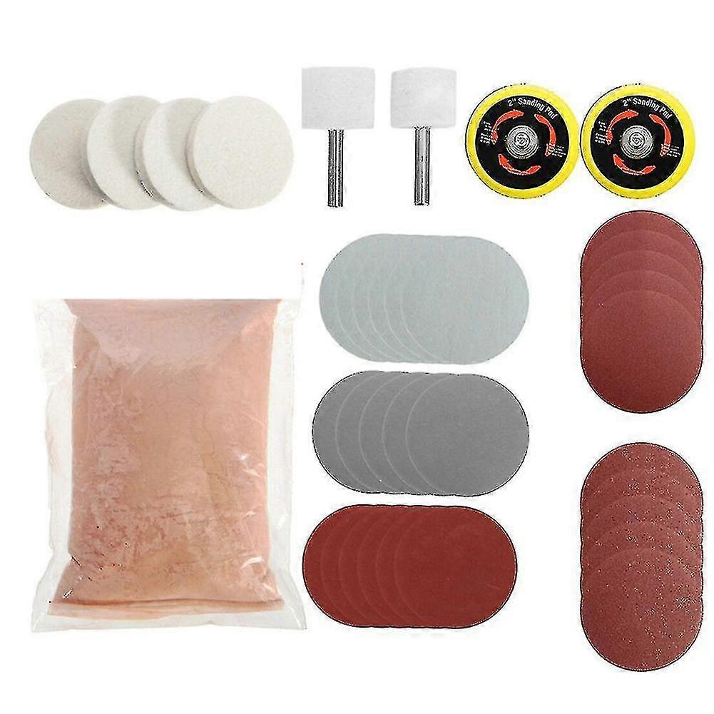 34pcs/set عميق خدش مزيل سيارة الزجاج تلميع كيت أكسيد السيريوم مسحوق الرملي القرص