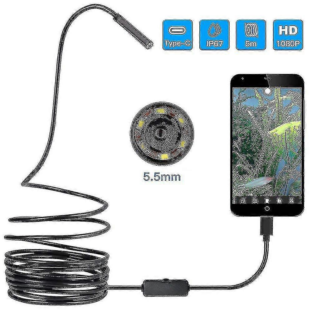 3in1 5.5mm Ultra Thin Waterproof Inspection Snake Camera Endoscope