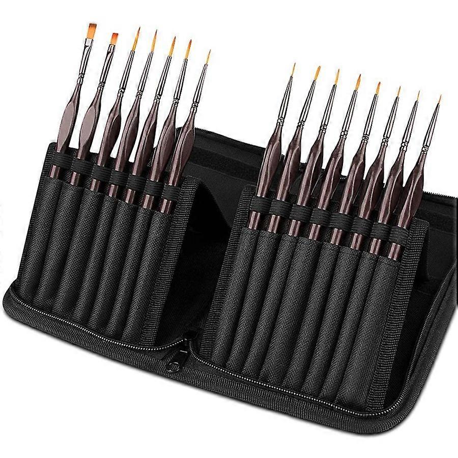 Detail Paint Brush Set,15Pcs Miniature Brushes Kit,Professional Mini Fine Paint Brushes Set