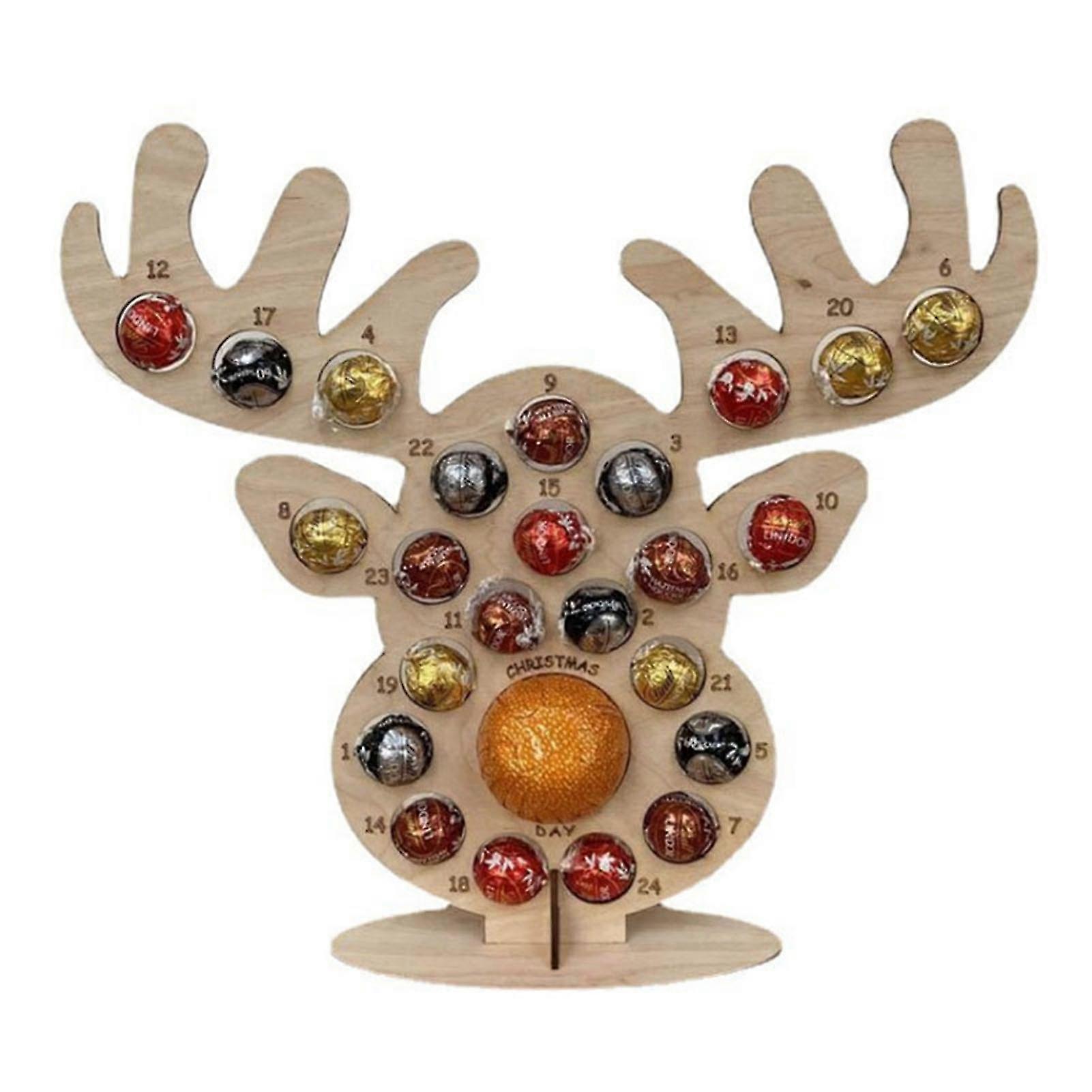 Wooden Chocolate Candy Stand Christmas Sugar Advent Calendar Xmas Tree/Elk Shaped Chocolate Display