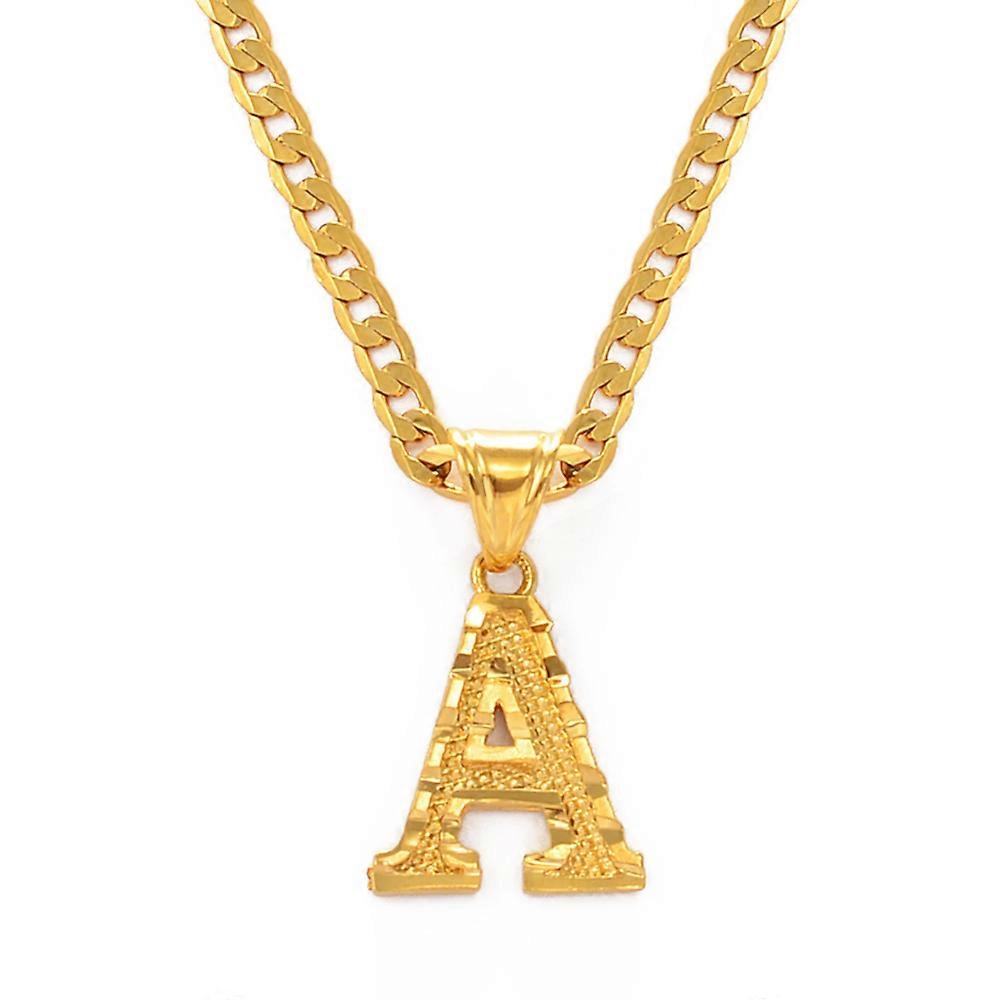 אותיות A-Z שרשראות תלויות לנשים גברים אנגלית ABC שרשראות שרשרת אלפבית ראשוניות תכשיטים בצבע זהב 058002G