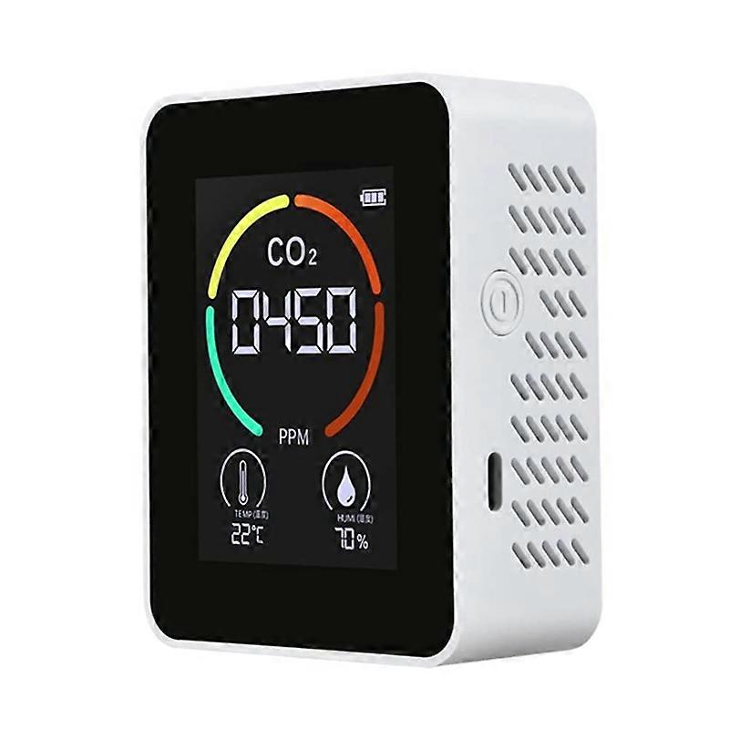 Temperature & Humidity Meter Air Quality Monitor CO2 Detector 3-In-1 Digital Air Pollution Carbon Dioxide Detector