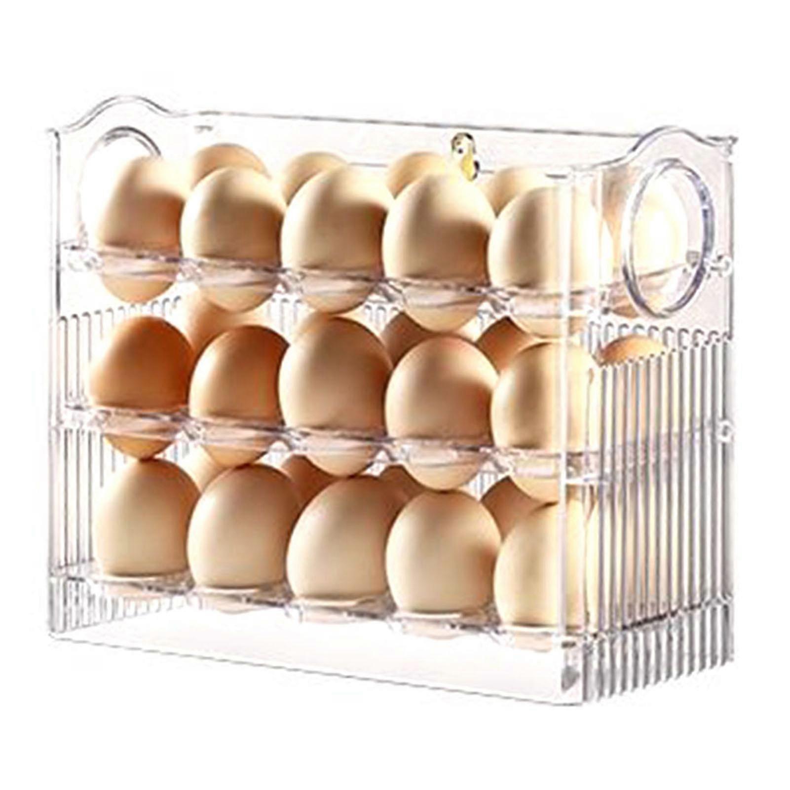 Green/White Transparent Fresh-Keeping Egg Box Stable Saving Space Egg Storage Rack Kitchen Accessories