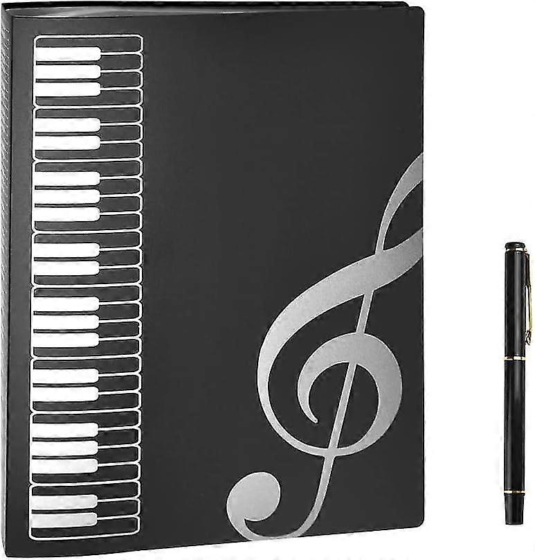 A4 Size Music Sheet Folder 80 Pages Music File Folder Blank Plastic Concert Choral Folder Piano Music Score Folder