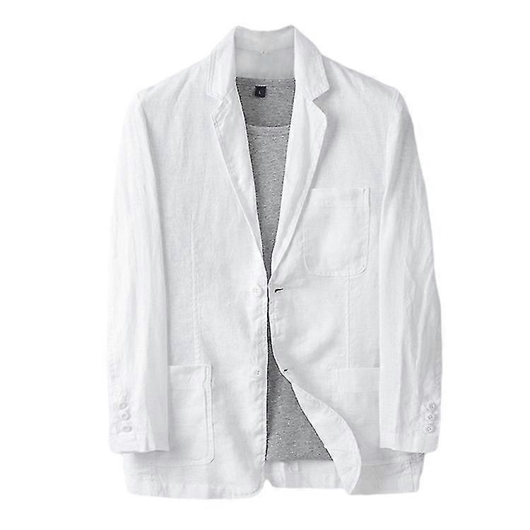 Men's Linen Blazer Lightweight Jacket Coat Two Button