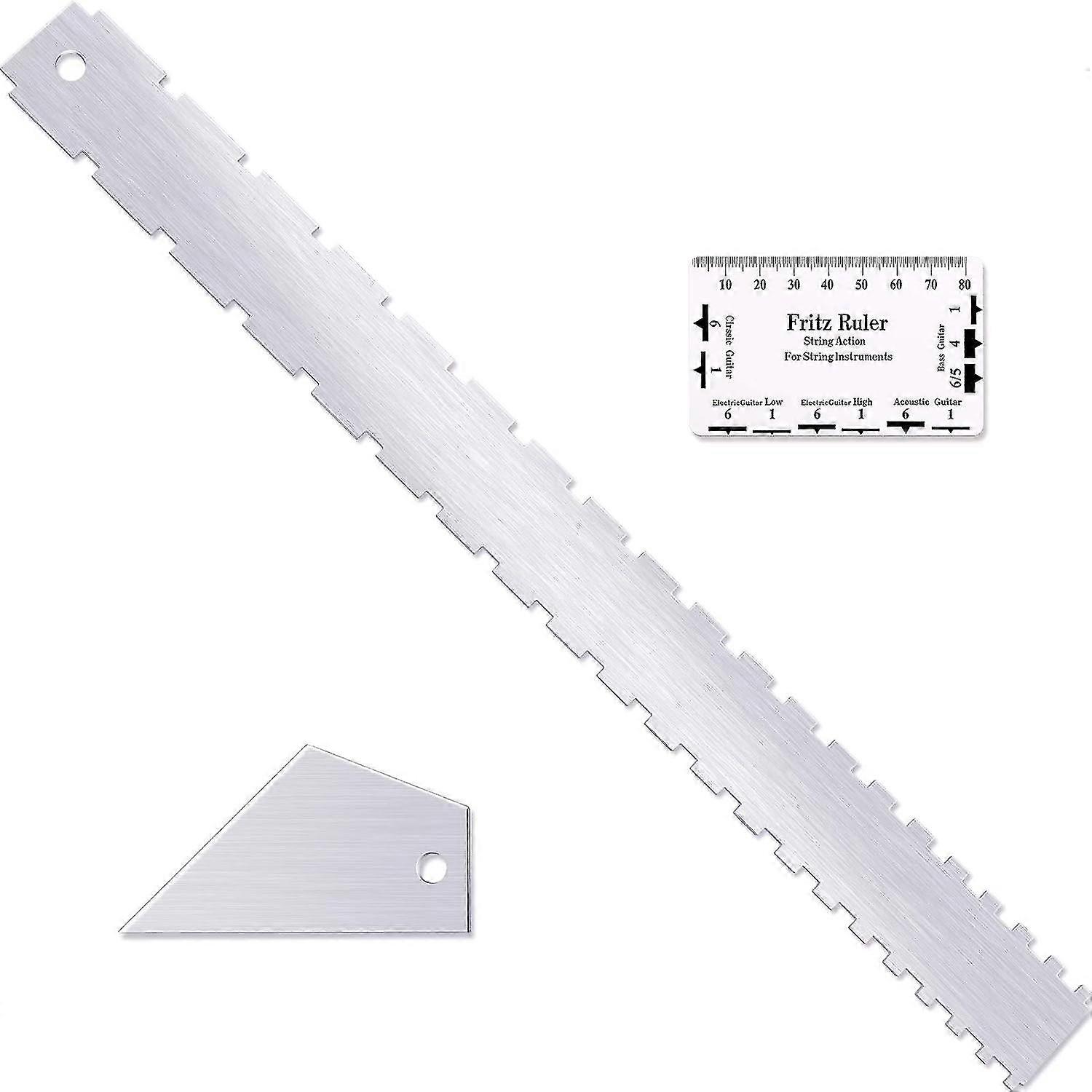 3-piece set, notched straight edge guitar making tool, string