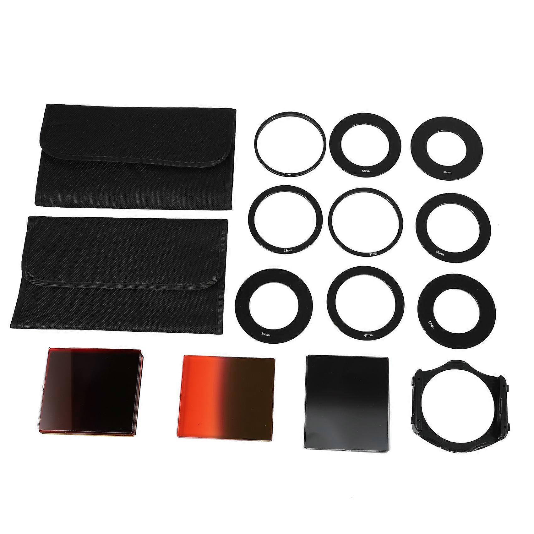 24pcs Square Full + Graduated Filter Set + 9 Size Adapter Ring Filter Holder for cokin p series LF7