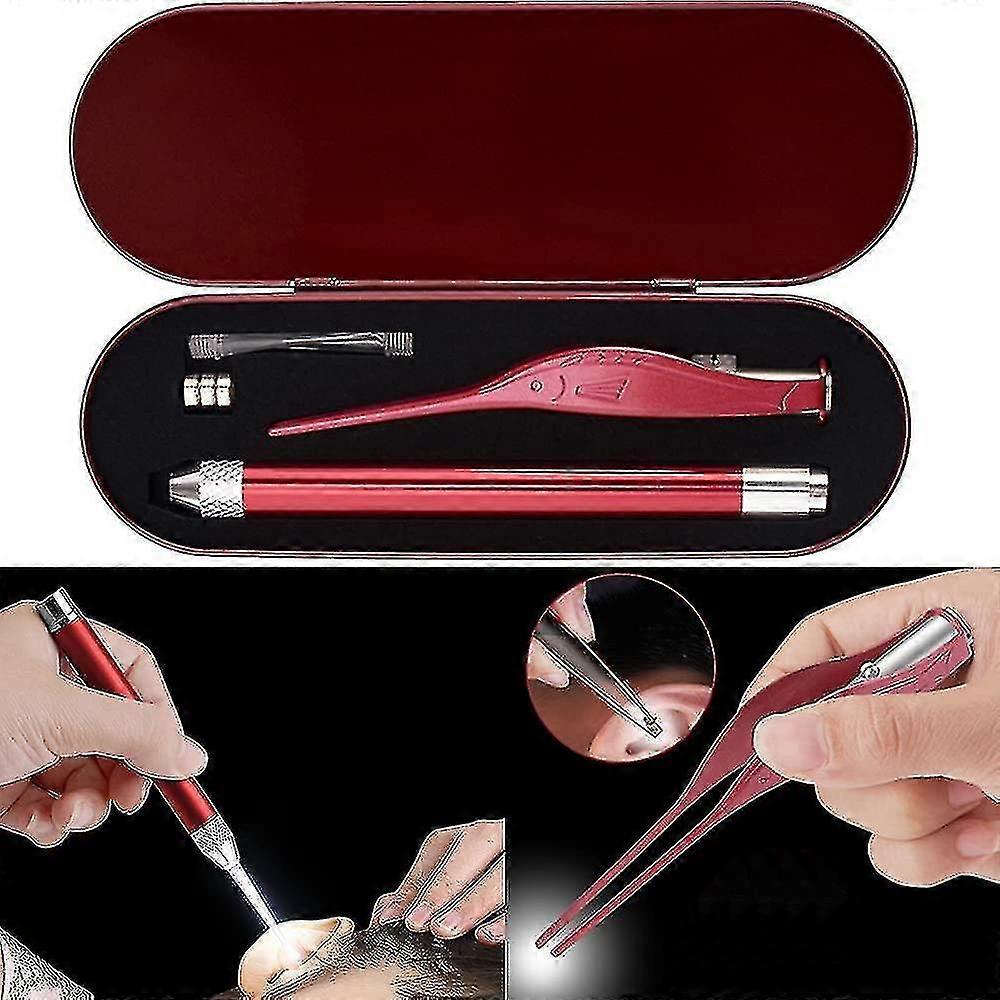 2 Pack Ear Wax Removal Tools With Light - Human Ear Picks Cleaning Kit