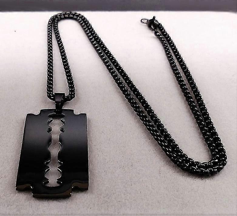 Gothic Blade Razor Pendant Necklaces