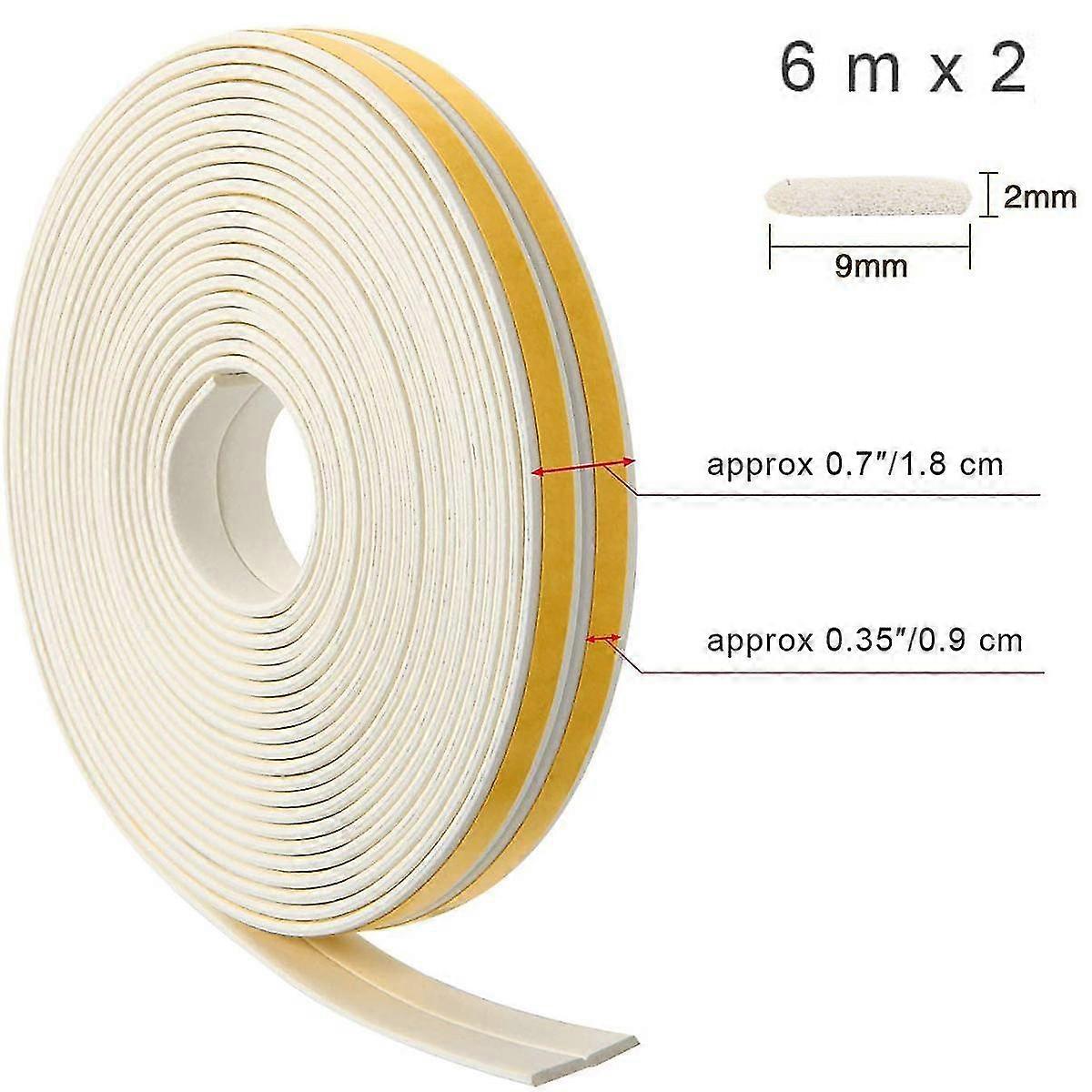12m Seal Strip Foam Tape Door Window Self Adhesive Seal Strip(white)