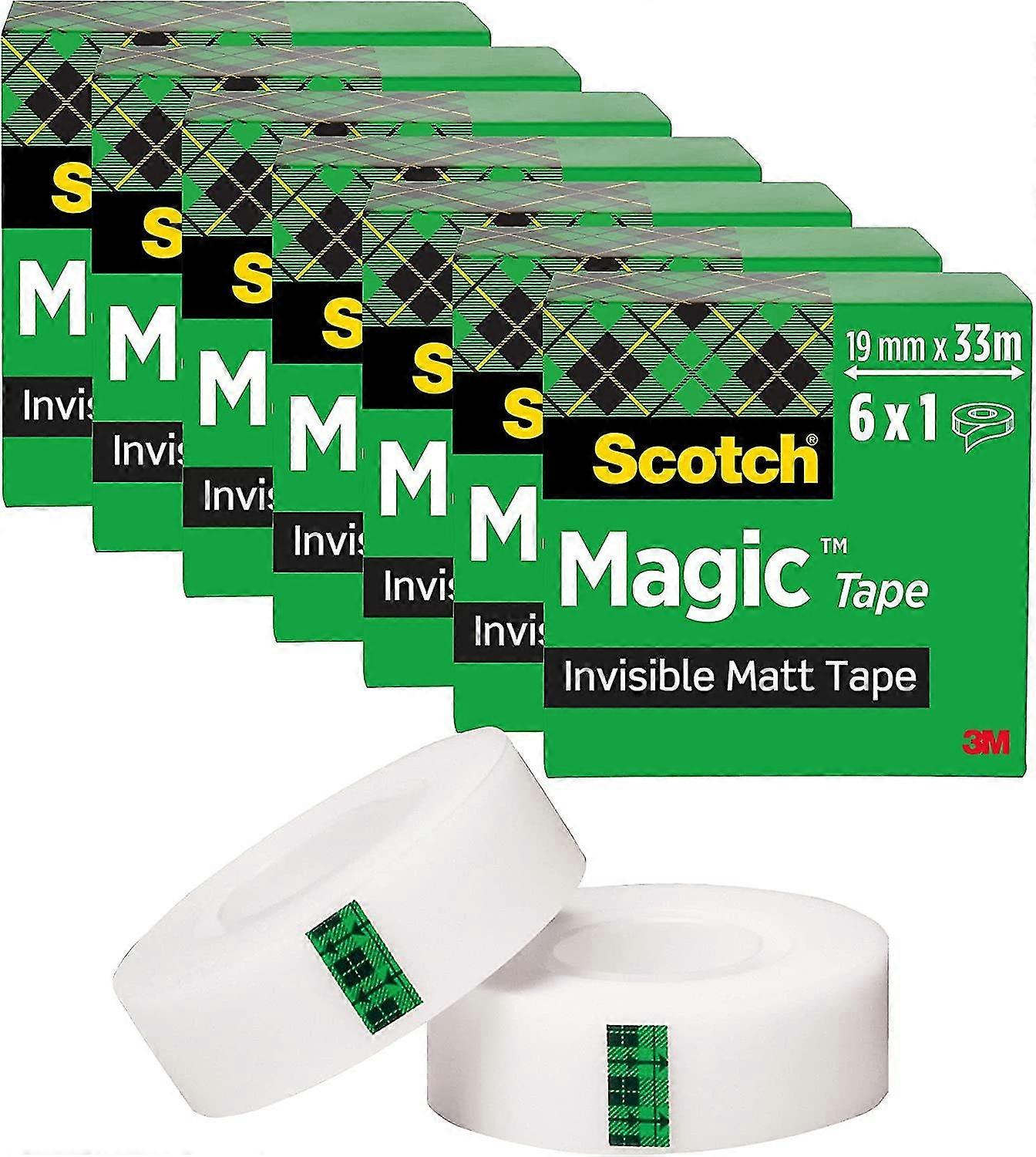 Invisible Tape - 6 Rolls - 19mm X 33m - General Purpose Tape For Repairing, Labeling And Closing Documents
