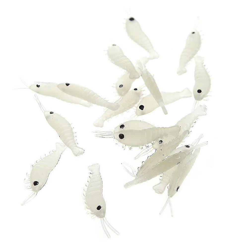 50pcs Artificial Fishing Lure Shrimp Soft Bait Fishing Tackle Noctilucent Luminous Lifelike