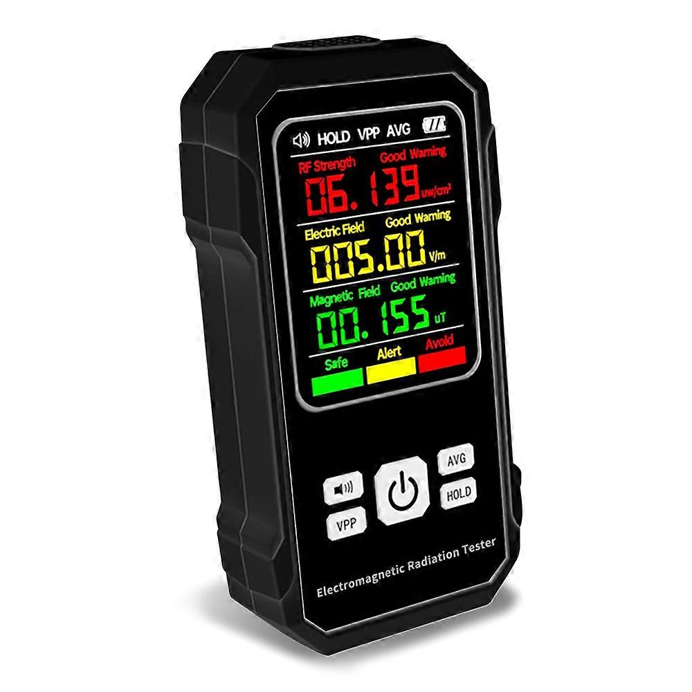 Electromagnetic Radiation Detector Electric Magnetic Field Tester Meter RF Strength Detection Device with Sound Alarm