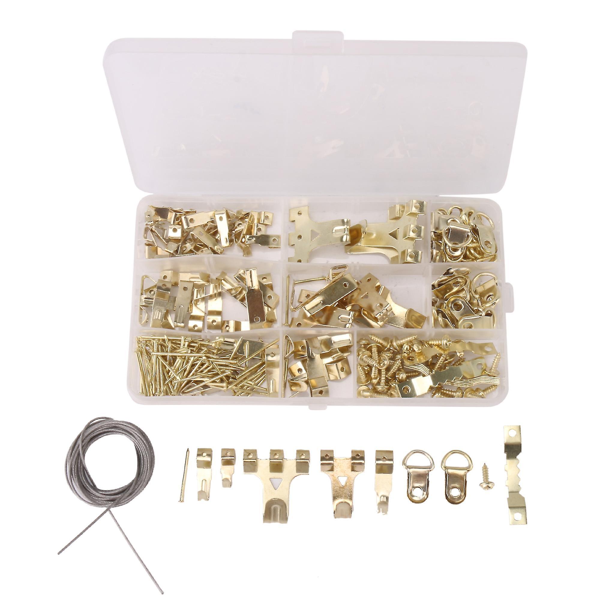 Clasps Hooks 250pcs Heavy Duty Frame Hooks Hardware With Square Screw Eyes Golden