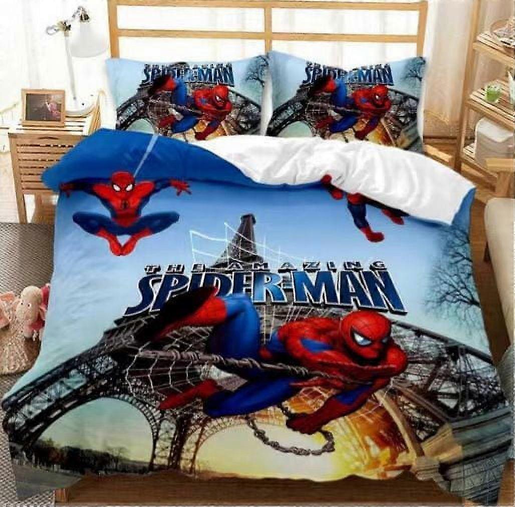 v5084  Bed Sheets Bedding Spider Ma-n 3 Pcs Comfort Set with 2 Pillowcases,Spider M-an Bedding Set Sheet Set for Kids Adults,All Season Lightweight Be
