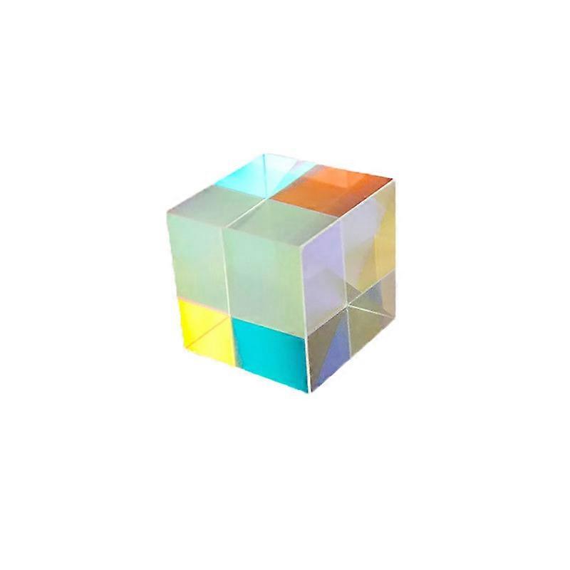 Six Sides Polishing Compact Glass Cube Prism X-cube Prism Physic Teaching Tool Office Decor KAESI
