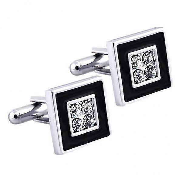 10xFashion Charm Men Black Crystal Cufflinks Wedding Party Gifts