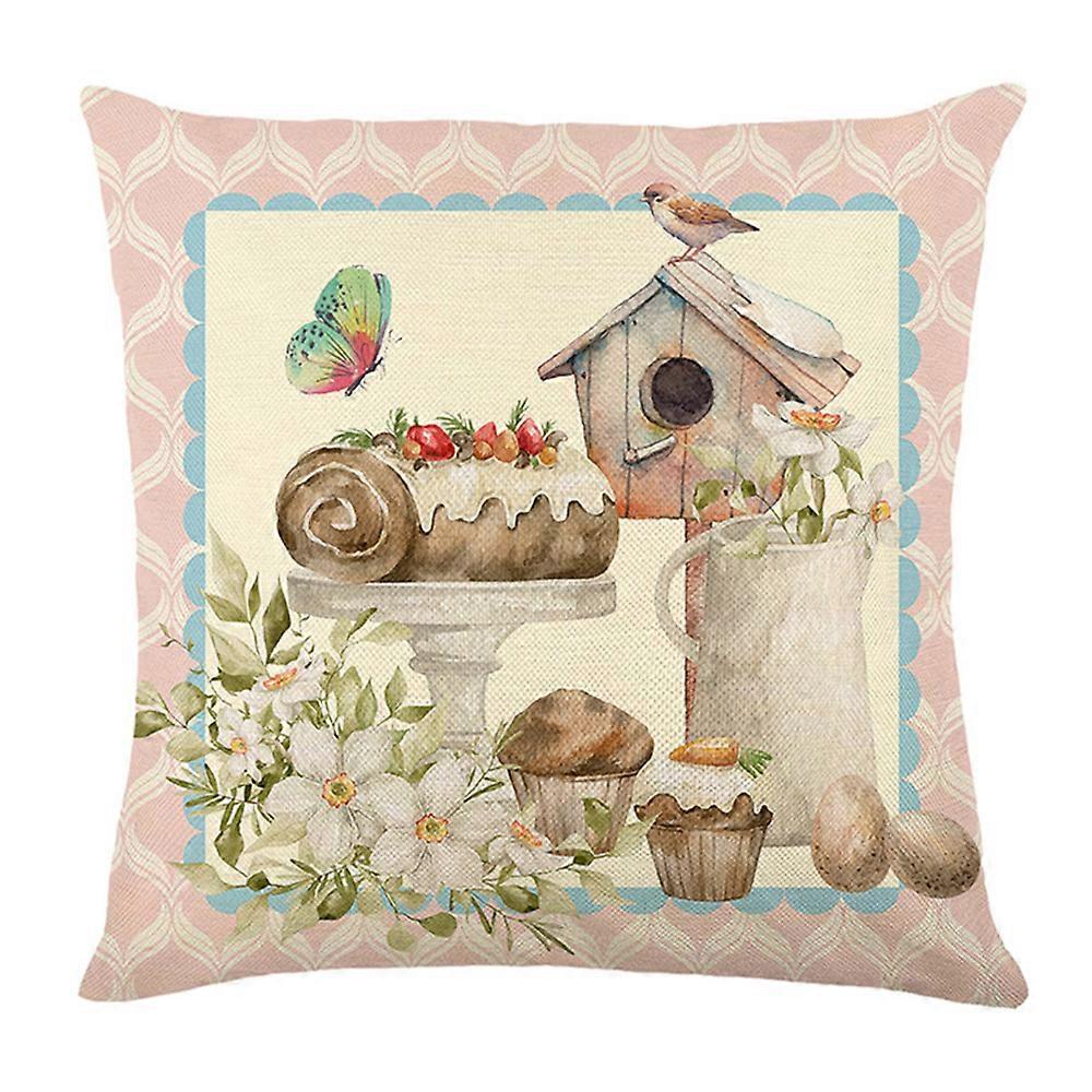 1/4PCS Easter Bunny Throw Pillow Case Rabbit Cushion Cover Sofa Bedroom Decor
