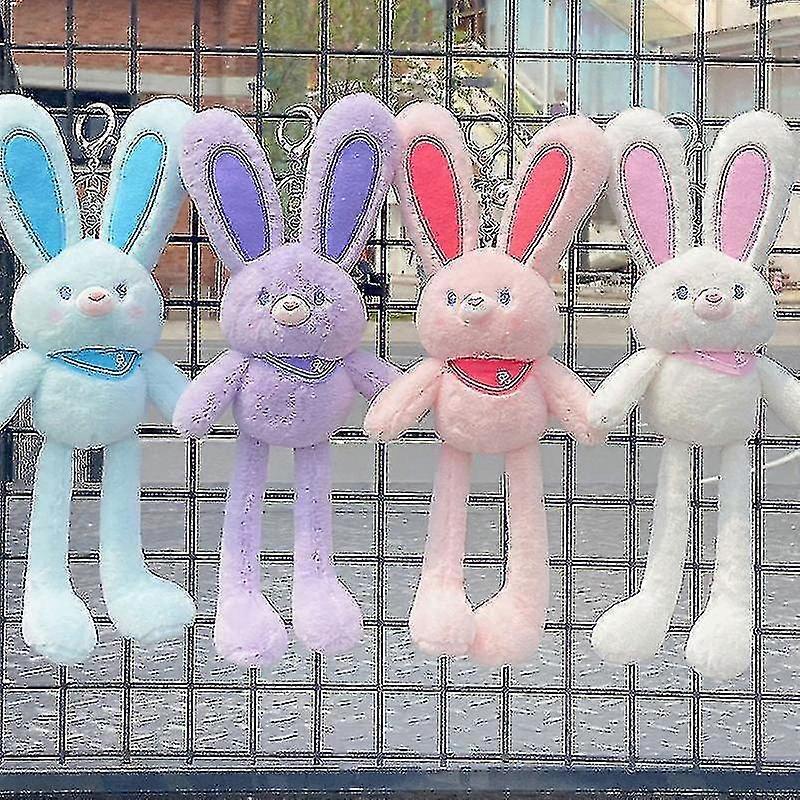 Rabbit Plush Toy Pulling Ears Rabbit Pulling Ears Rabbit Keychain Pendant Ornament Play Puppet Gift