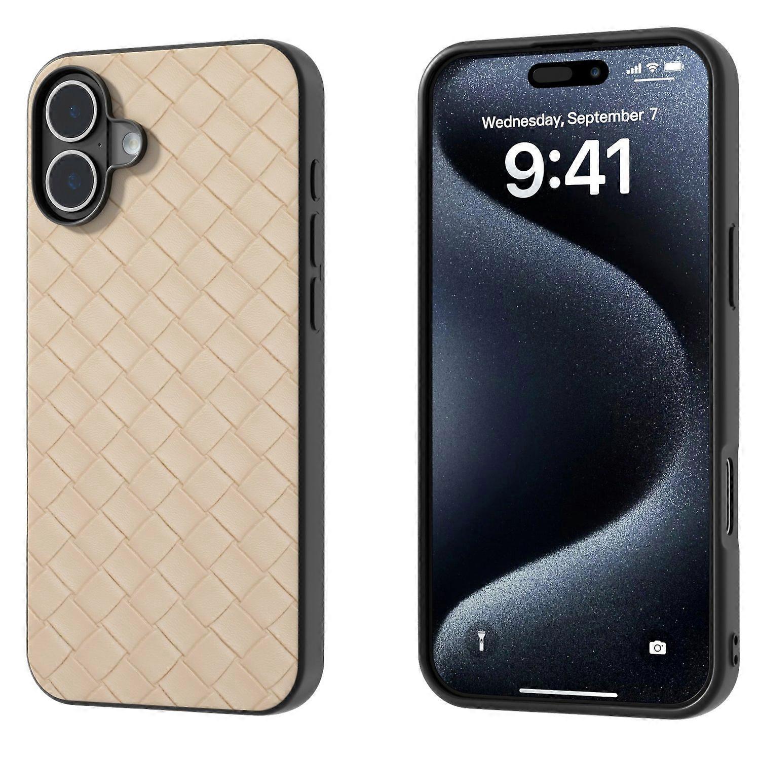 Woven Texture PU Case For iPhone 16 Plus