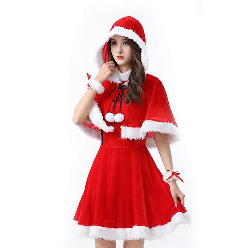 MIMIGO 3PCS Santa Claus Costume Womens Santa Suit Christmas Fancy Dress  Costume with Dress, Shawl, Faux Fur Wristband Gift For New Year Party |  Fruugo IL