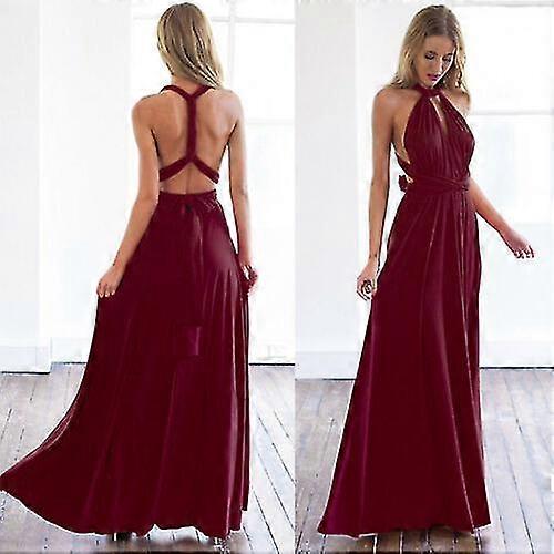 Womens Long Maxi Dress Evening Convertible Multi Way Wrap Prom Formal Bridesmaid
