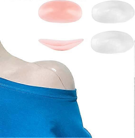 2 Pairs Of Silicone Shoulder Pads Soft Non-slip Self-adhesive Invisible Shoulder Pads