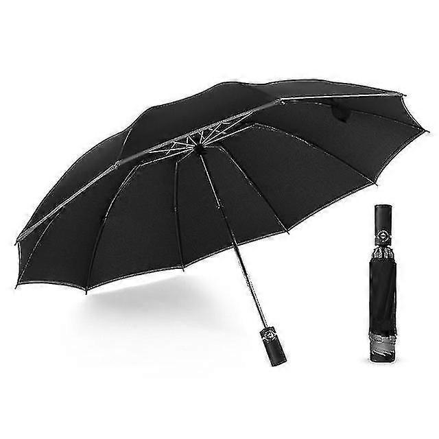 Inverted Umbrella Windproof Folding Reverse Umbrella With Reflective Stripe 10 Ribs Auto Open And Close Portable Travel Umbrella