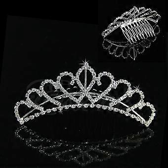 Peine nupcial de la boda Tiara Corona para el desfile de diamantes de imitación Baile de graduación Pelo de cristal Headban PK