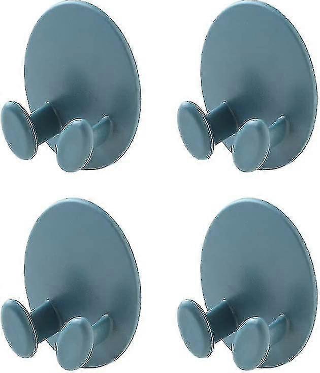 Oval Socket Cable Hook Multi-function Adhesive Plug Holder Cord Organizer Storage Rack Key Hanger (blue) (4pcs)