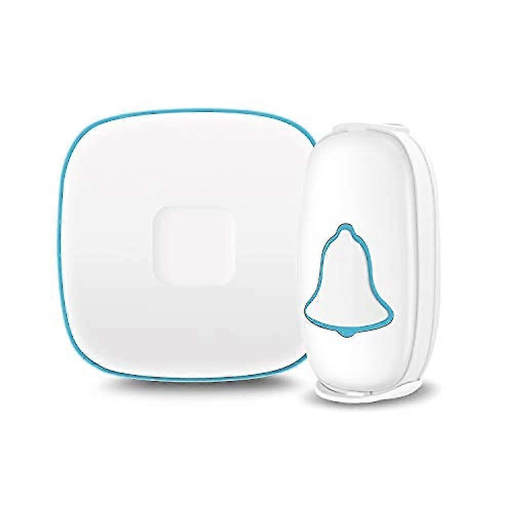 Wireless Doorbell, Bo Ying Waterproof Door Bell With 38 Melodies And Led Flash, Easy Install, 1000-foot Range,1 Push Button ; 1 Receiver, White