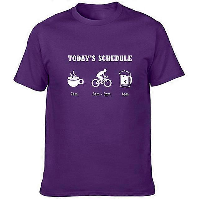 Pilk T-Shirt avec HORAIRE D’AUJOURD’HUI Vélo Design Cadeau pour Homme Purple L