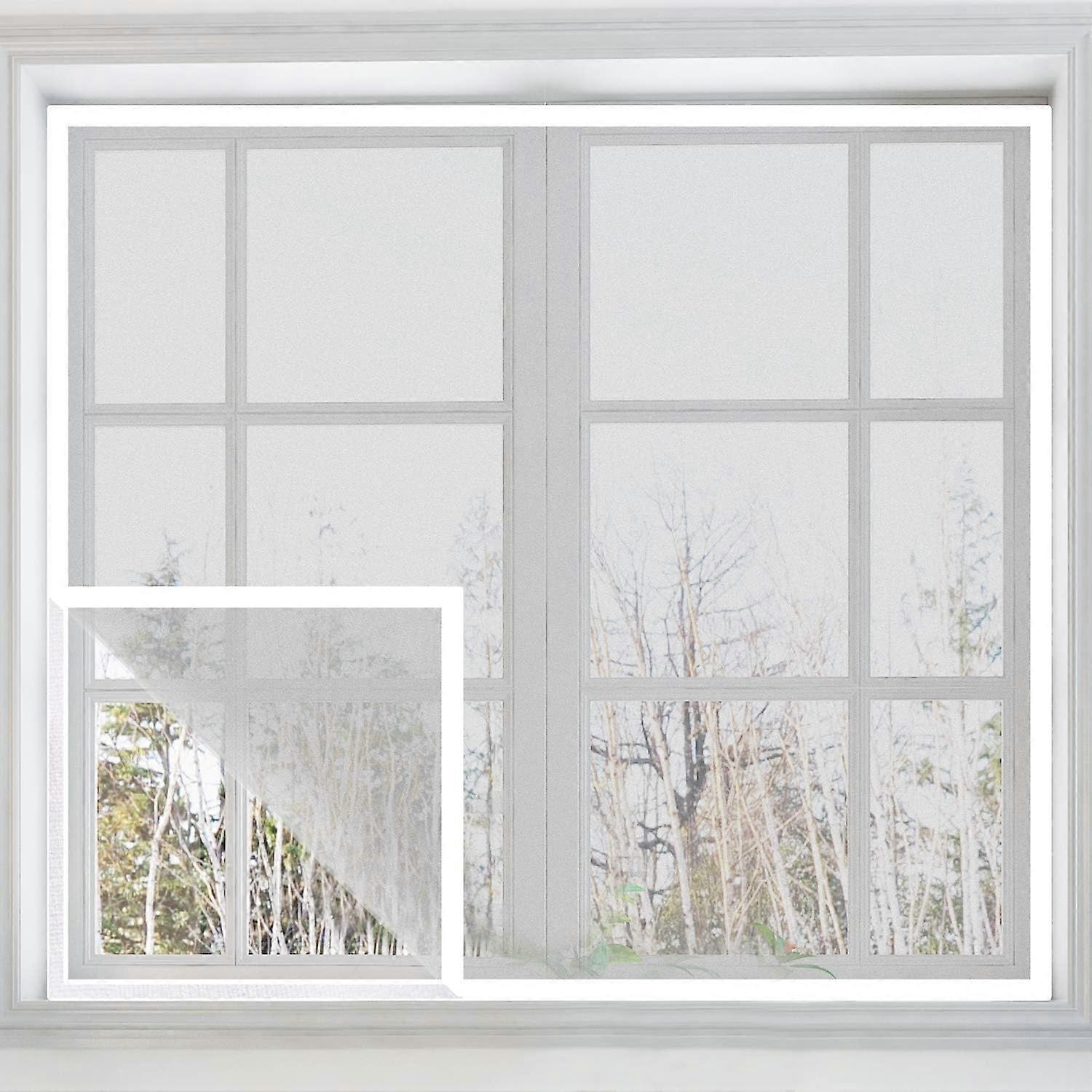TCGG-Mosquito net to cut yourself without drilling - with Velcro strip - 130 cm x 150 cm - White