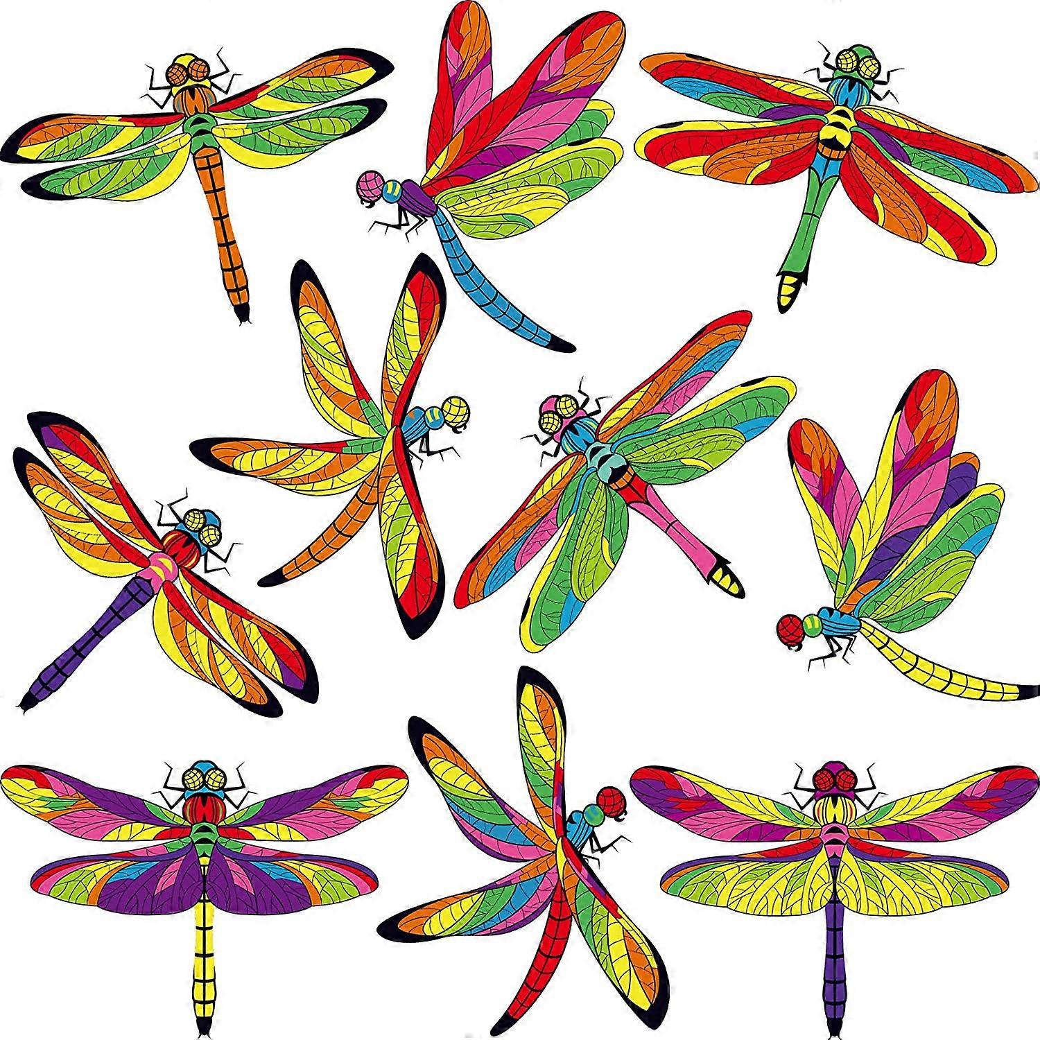 30 Pieces Dragonfly Window Clings Anti-Collision Window Clings Decals to Prevent Bird Strikes on Window Glass Non Adhesive Vinyl Cling Dragonfly Stick