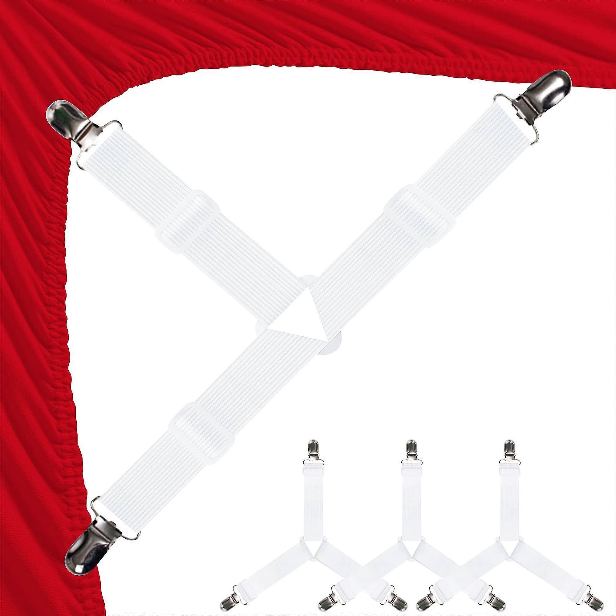 Bed Sheet Straps Set 4 Pcs - Black Sheet Holders For Corners