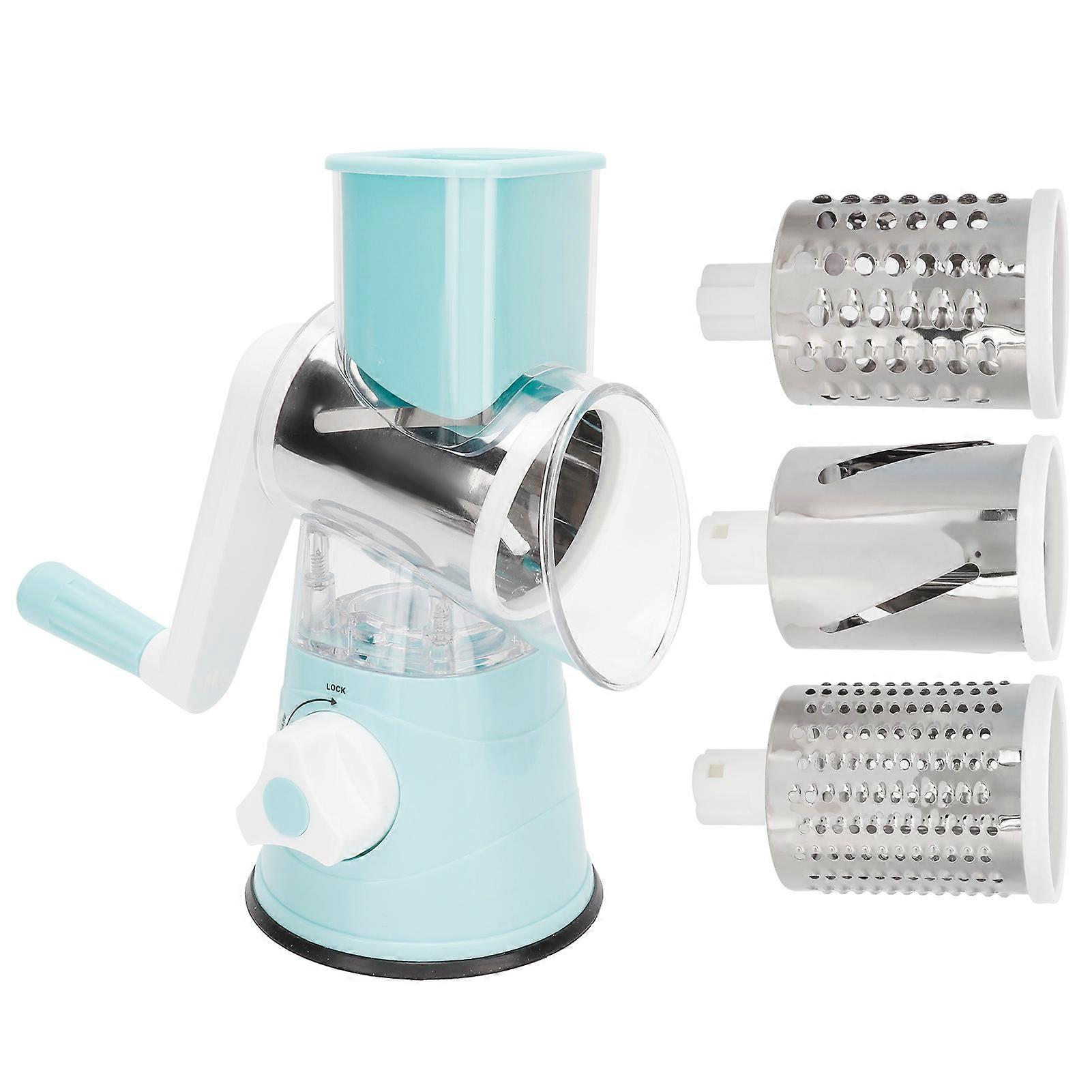 Vegetable Grater Cutter HandCranking Rotation Vegetable Cutting Tool Kitchen Supplies Blue