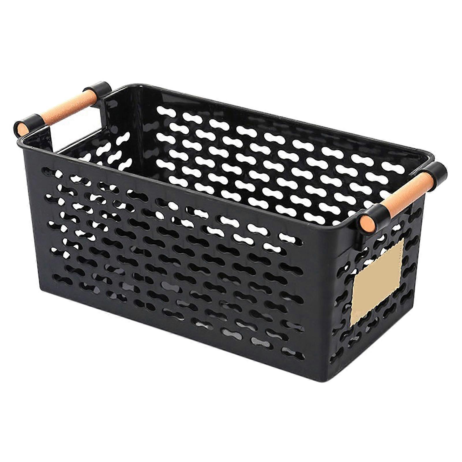 Plastic Storage Basket Multifunctional Portable Hollow Desktop Storage Baskets with Handle for Bathroom Kitchen